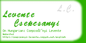 levente csepcsanyi business card